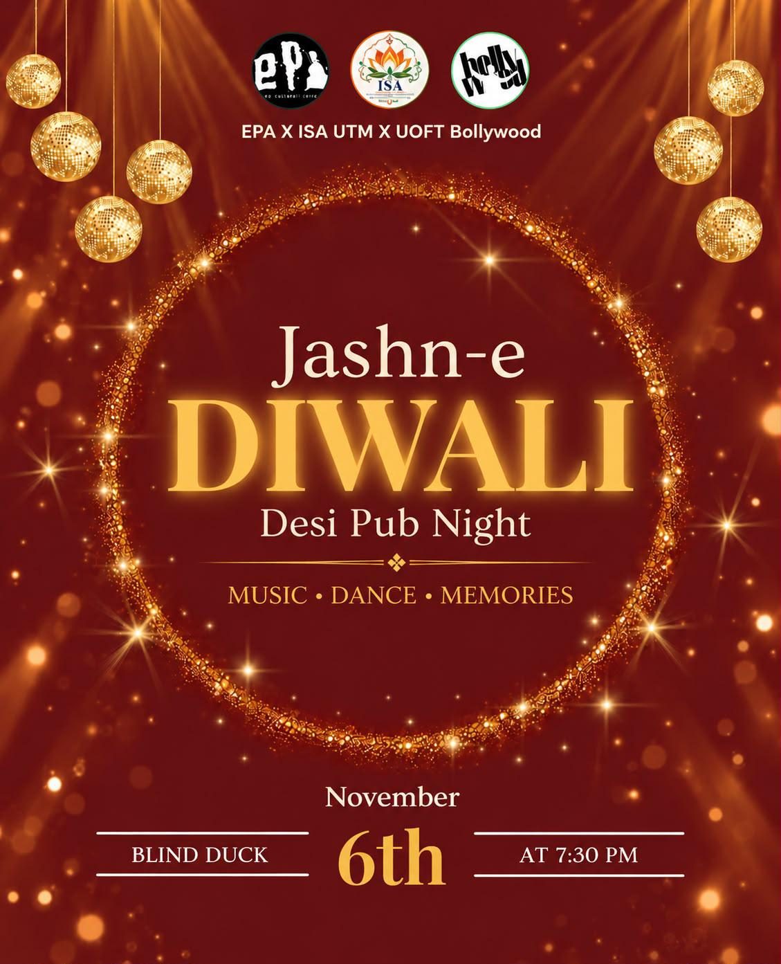 Jashan-e Diwali - ISA UTM x UofT Bollywood x EPA